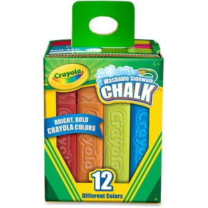 Crayola, LLC 512012 Washable Sidewalk Chalk, 4"L, 12/Bx, Ast by Crayola