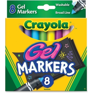 Crayola, LLC 588163 Gel Washable Markers, Broad Line, 8/Bx, Ast by Crayola