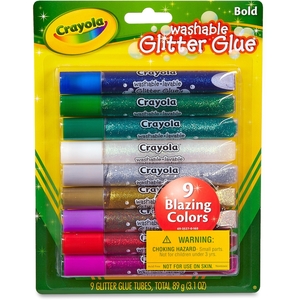 Crayola, LLC 693527 Washable Glitter Glue, 9 Carton, Assorted by Crayola