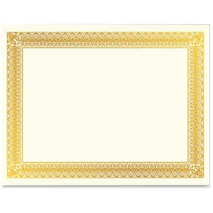 Geographics, LLC 47829 Gold Foil Certificate, Hvy-Wt, 10/Pk, Gold by Geographics