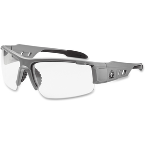 Ergodyne 52100 Clear Lens/Half Frame Safety Glasses, Gray by Ergodyne