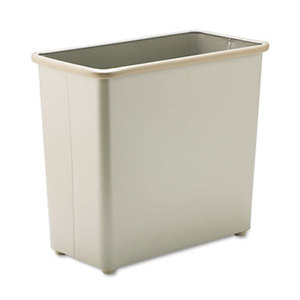 Safco Products 9616SA Rectangular Wastebasket, Steel, 27.5qt, Sand by SAFCO PRODUCTS