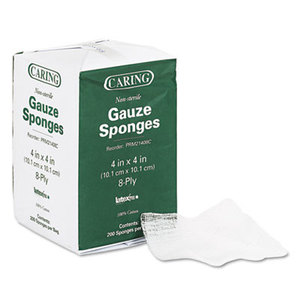 Caring Woven Gauze Sponges, 4 x 4, Non-sterile, 8-Ply, 200/Pack by MEDLINE INDUSTRIES, INC.