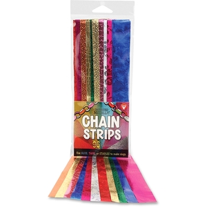 Chains Strips, Embossed, 72/Pk, Metallic/Ast by Hygloss