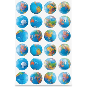 Globe Stickers, Classpack, 72/Pk, Ast by Hygloss