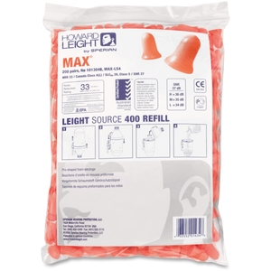 Honeywell International, Inc MAXLS4 Max Disposable Earplugs Refill, 200/Pr, Orange by Howard Leight