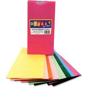 Hygloss Products, Inc 62509 Paper Lunch Bags, 4-1/2"X2-1/2"X8-1/2", 50/Pk, Ast by Hygloss