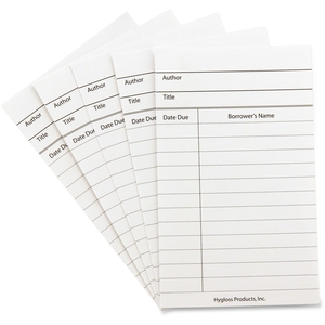 Hygloss Products, Inc 61435 Library Cards, 3"X5", 50/Pk, White by Hygloss