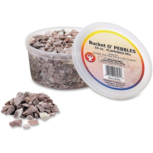 Hygloss Products, Inc 47161 Bucket-O-Pebbles, 1Lb, Flamingo Mix/Natural by Hygloss