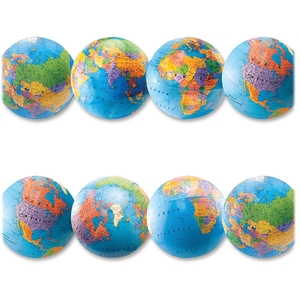 Hygloss Products, Inc 33619 Globes Border, 3"X36", 12/Pk, Ast by Hygloss