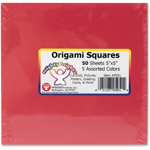 Hygloss Products, Inc 5051 Origami Squares, 5"X5", 50Shts/Pk, Ast by Hygloss