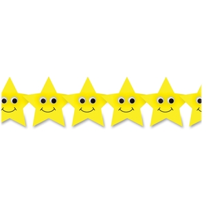 Hygloss Products, Inc 33653 Happy Yellow Stars Border, 3'X36", 12/Pk, Yellow by Hygloss