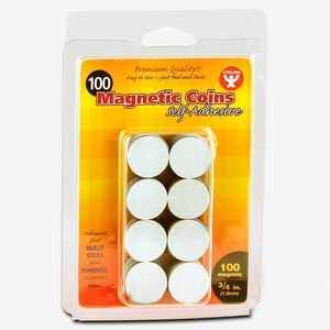 Stride, Inc 61400 Magnetic Coins, Adhesive, 3/4", 100/Pk by Hygloss