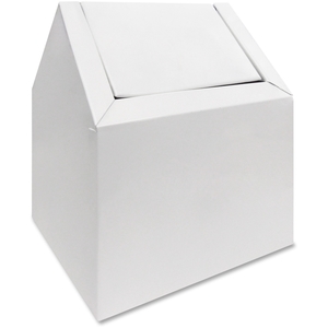 Double Entry, Swing Top Floor Receptacle, White by Hospeco