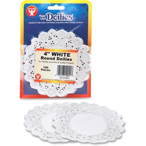 Flipside Products, Inc 10041 Paper Lace Dollies, 4" Round, 100/Pk, White by Hygloss