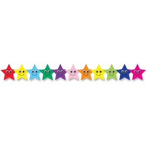 Hygloss Products, Inc 33655 Happy Stars Border, 3'X36", 12/Pk, Multi by Hygloss