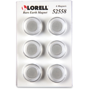 Rare Earth Magnetic Paper Clips, 24/Pk, Clear by Lorell