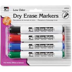 Charles Leonard, Inc 47814 Dry Erase Markers, Chisel Tip, Ast by CLI