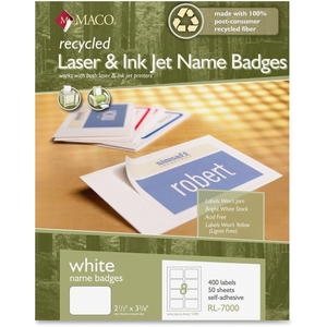 Chartpak, Inc RL7000 BADGE NAME RECYC WHT by Maco