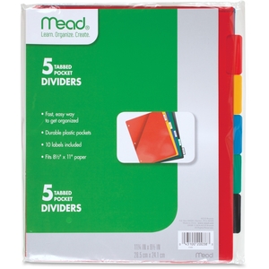 ACCO Brands Corporation 20038 Tabbed Dividers, 9-1/2"X11-1/4", 5/Pk, Ast by Five Star