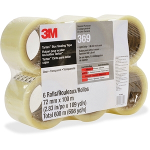 3M 36972X100CL Tartan Box Sealing Tape 369, 24Rl/Ct, Clear by Tartan