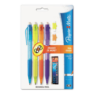 Sanford, L.P. 1808782 Quick Flip Mechanical Pencil, .5mm, Blue-Orange-Purple-Yellow Barrel, 4/Pack by SANFORD