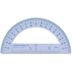 Charles Leonard, Inc 77410 Metal Protractor, 4", White by CLI