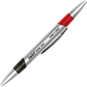 Moon Products P89 Swirl Desk Pen, No.2, 6/Dz, Silver/Black by Moon Products