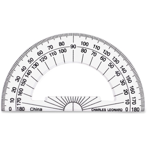 Charles Leonard, Inc 77104 Plastic Protractor, 4', Clear by CLI