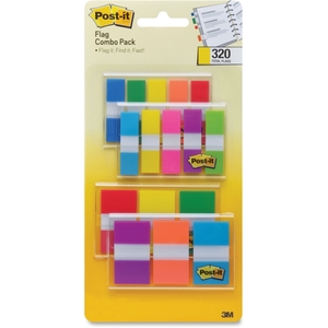 3M 683XL1 Post-It Flags Vp, Xl Combo, 1/2"-1" W, 12/Pk, Mi by 3M