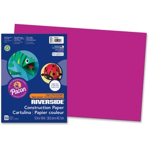 PACON CORPORATION 103628 Construction Paper, 76#, 25% Sulphite, 12 x 18, Magenta, 50 Sheets/pk by Pacon