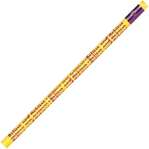 Moon Products 52032B Believe And Achieve Motivational Pencils, No. 2, 12/Dz, Ast by Moon Products