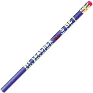 Moon Products 7801B Teacher Loves Me Pencils, No. 2, 12/Dz, Ast by Moon Products