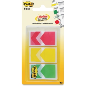 3M 682ARRRYG Post-It Prioritization Flags, 1" W, 24/Pk, Multi by Post-it