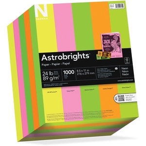 Neenah Paper, Inc 99610 Astrobrights Colored Paper,24Lb,8-1/2"X11",1000Shts/Pk,Ast by Astrobrights