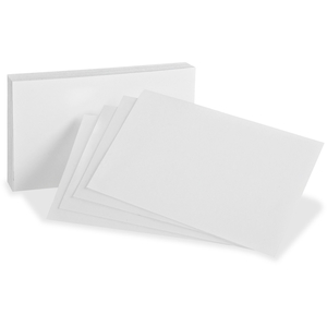 Blank Index Cards, 3"X5", 300/Pk, White by Oxford