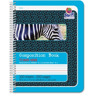 PACON CORPORATION 2429 Spiral Bound Compostion Book, 9-3/4"X7-1/2", 100Sh/Pk, We by Pacon