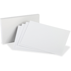 Kleer-Fax, Inc 10005 Blank Index Cards, 5"X8", 300/Pk, White by Oxford