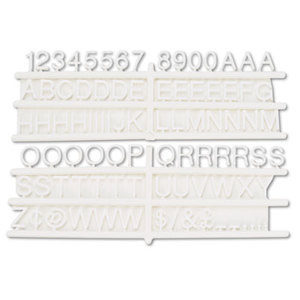 U.S. Stamp & Sign 3729 Tabbee Sign Characters, Tab, White, 3/4"h, 258/Set by U. S. STAMP & SIGN