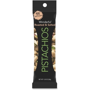 Wonderful Pistachios & Almonds LLC. 91345 Roasted/Salted Pistachios, 1.25Oz., 12/Bx by Wonderful Pistachios & Almonds