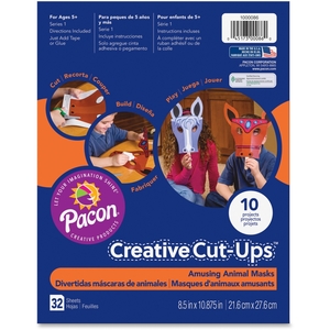 PACON CORPORATION 1000086 Creative Cut-Ups, Amusing Animal Mask, 8-1/2"X10-7/8", Mi by Pacon