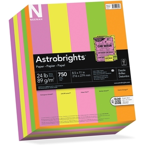 Neenah Paper, Inc 99609 Astrobrights Colored Paper,24Lb, 8-1/2"X11",750Sht/Pk, Ast by Astrobrights