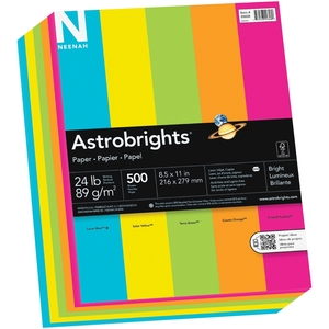 Neenah Paper, Inc 99608 Astrobrights Colored Paper,24Lb,8-1/2"X11",500Shts/Pk,Ast by Astrobrights