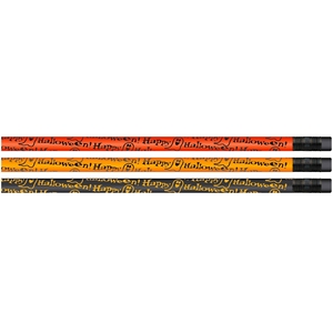 Moon Products 7903B Halloween Themed Pencils, No.2, 12/Dz, Orange/Black by Moon Products