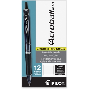 Pilot Corporation 31810 Acroball Pen, .1Mm, Retractable, Black Barrel/Ink by Acroball