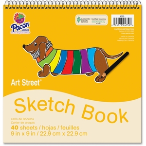 PACON CORPORATION 4750 Sketch Book, 9"X9", 40Sh/Pd, White by Pacon