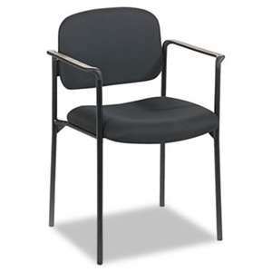 BASYX VL616VA10 VL616 Series Stacking Guest Chair with Arms, Black Fabric by BASYX