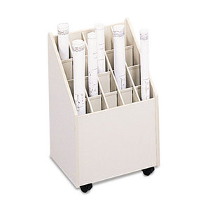 Safco Products 3082 Laminate Mobile Roll Files, 20 Compartments, 15-1/4w x 13-1/4d x 23-1/4h, Putty by SAFCO PRODUCTS