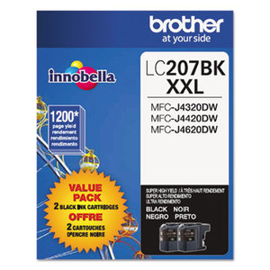 Brother Industries, Ltd LC2072PKS LC2072PKS (LC-2072PKS) Super High-Yield Ink, 1200 Page-Yield, Black, 2/Pk by BROTHER INTL. CORP.