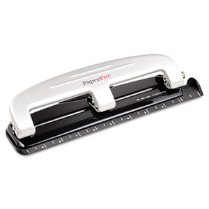 Accentra, Inc. 2101 12-Sheet Capacity ProPunch Compact Three-Hole Punch, Rubber Base, Black/Gray by ACCENTRA, INC.